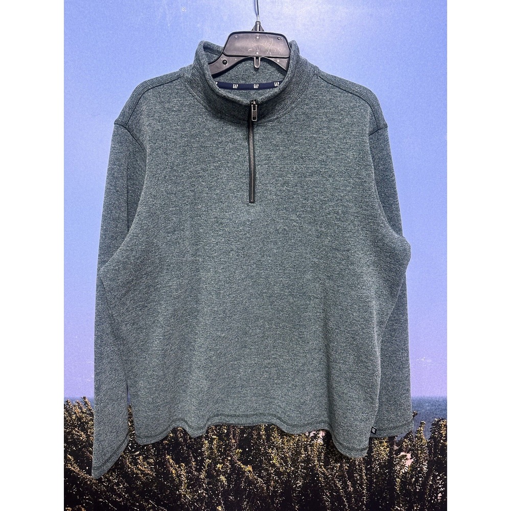GAP Pull-Over  1/4 Zip  Green XL Cotton/polyester‎